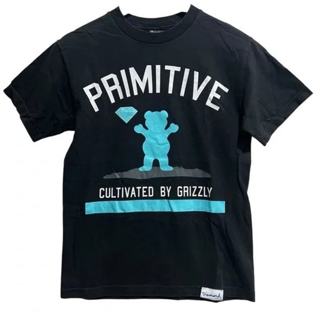 Primitive Grizzly Griptape Diamond Supply Co Mens Black Graphic T-Shirt S